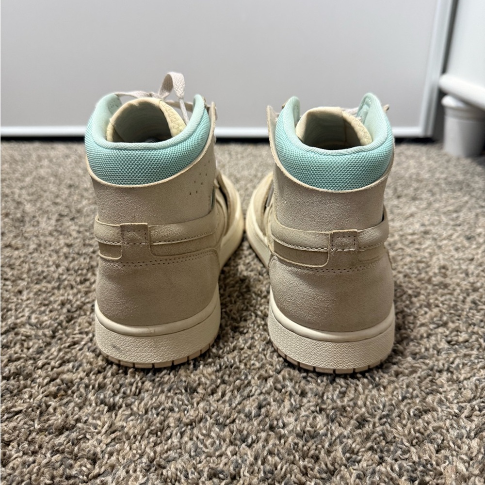 Nike Air Jordan 1 Mid Cream with Teal Accents - Picture 5 of 8